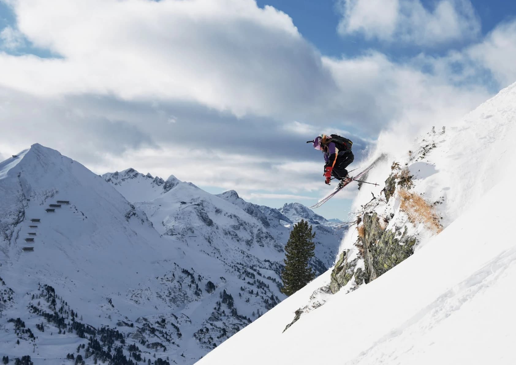 VECTOR rider on a snowy mountain