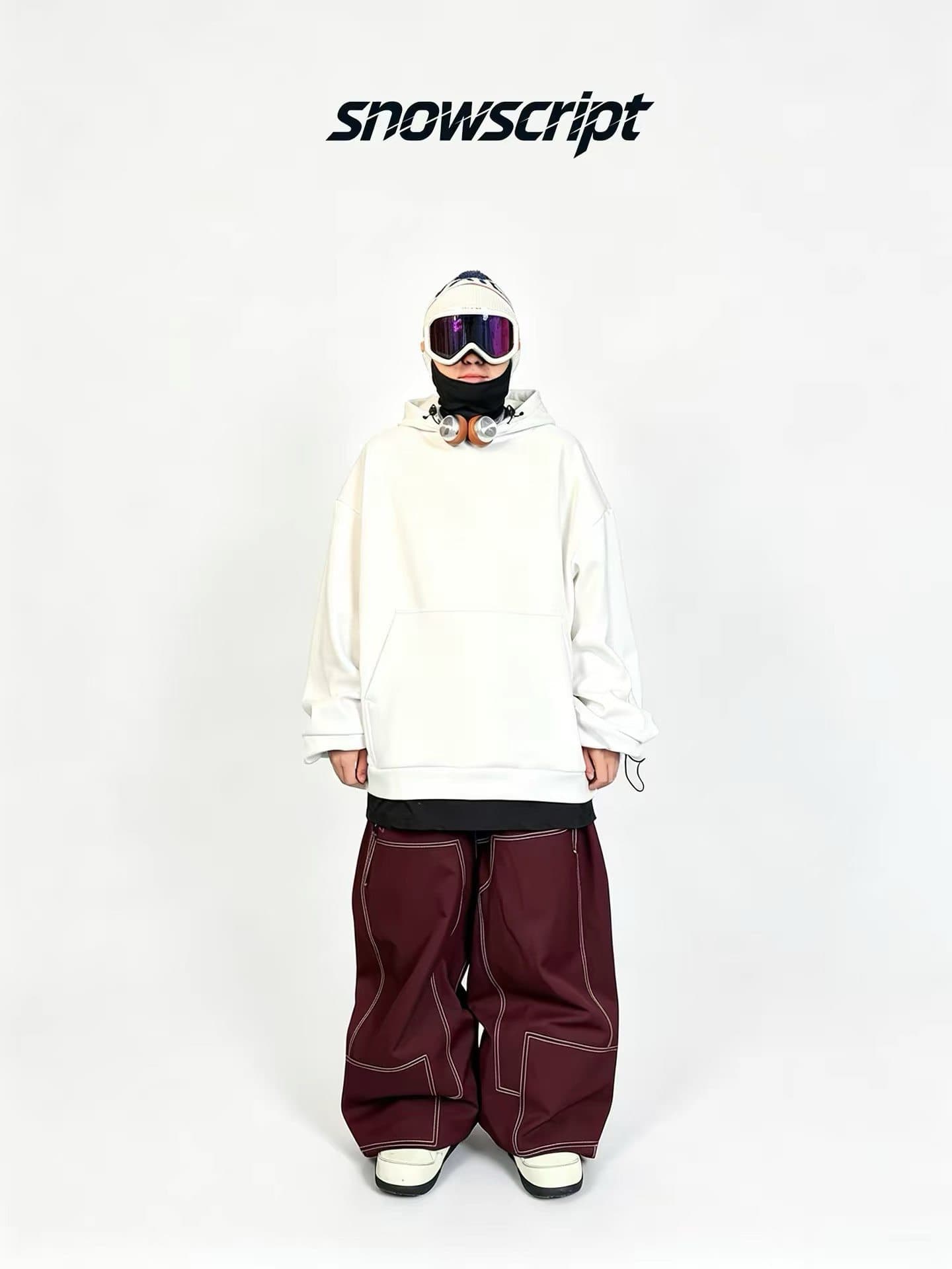 Snowscript Contrast Stitch Baggy Snow Pants